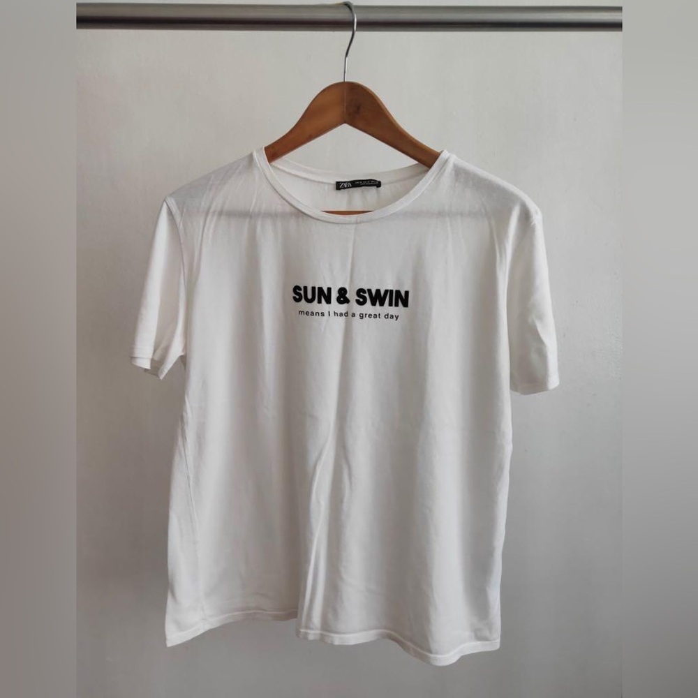 Zara Sun & Swin Graphic Cotton Short Sleeve Tee